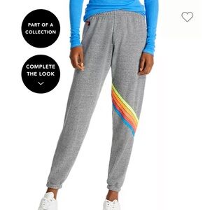 Aviator Nation Chevron 5 Stripe Grey Sweatpants